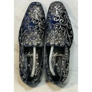 After Midnight Men  Dress Shoe Sz 9 Slip On Embroidered Sequin Velvet Navy Blue After Midnight | Shoes | After Midnight Men Dress Shoe Sz 9  main image 3